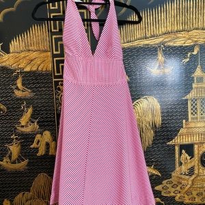 TRINA TURK seersucker halter tie dress size 2